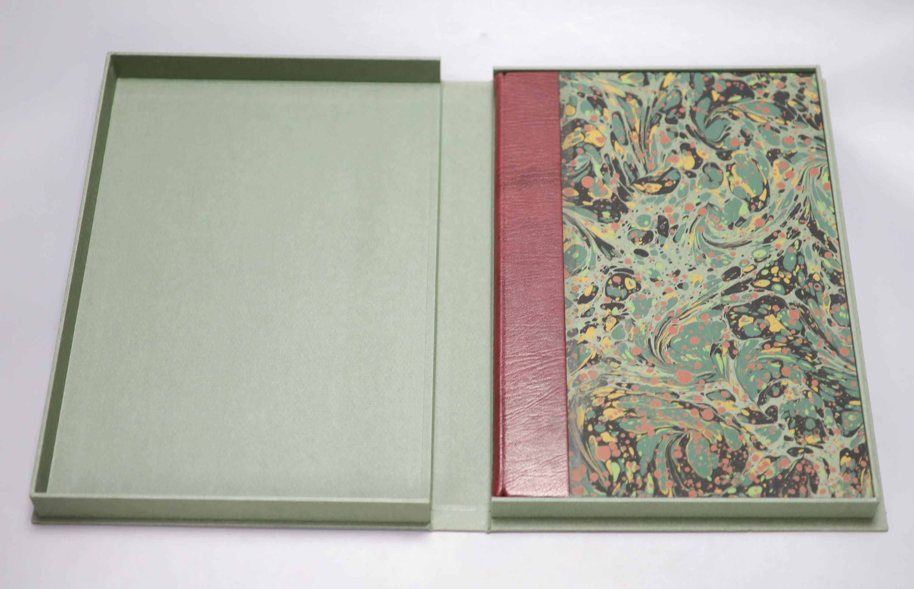 Wilmot, John, The Earl of Rochester, Perfect and Imperfect Enjoyments: Poems, quarter bound in leather with marbled boards, in a presentation box, Folio Society limited edition (edition number listed as ‘B.B’) together w